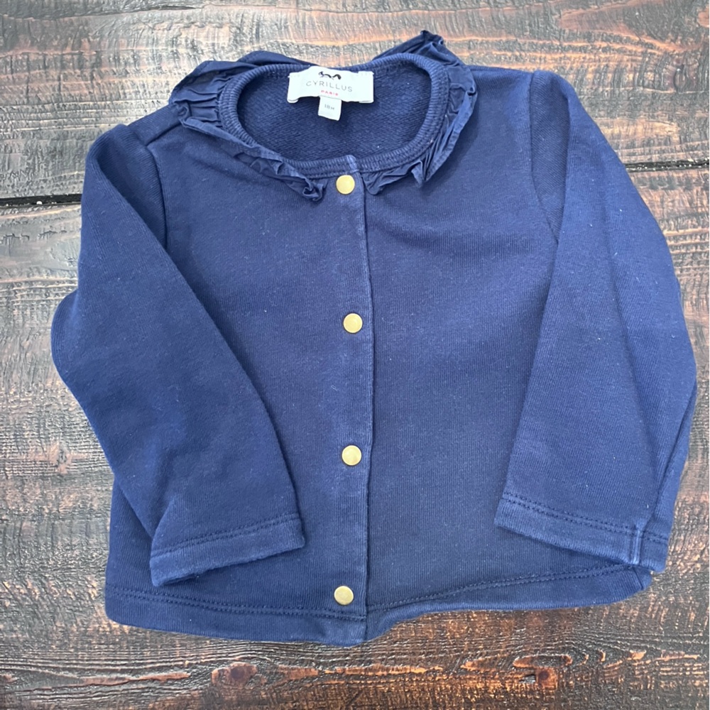 EUC Cyrillus Navy Cardigan - Size 18m
